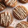 Freshly baked gingerbread latte cookies drizzled with espresso glaze