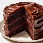 Rich, moist triple-layer chocolate cake with creamy chocolate frosting.