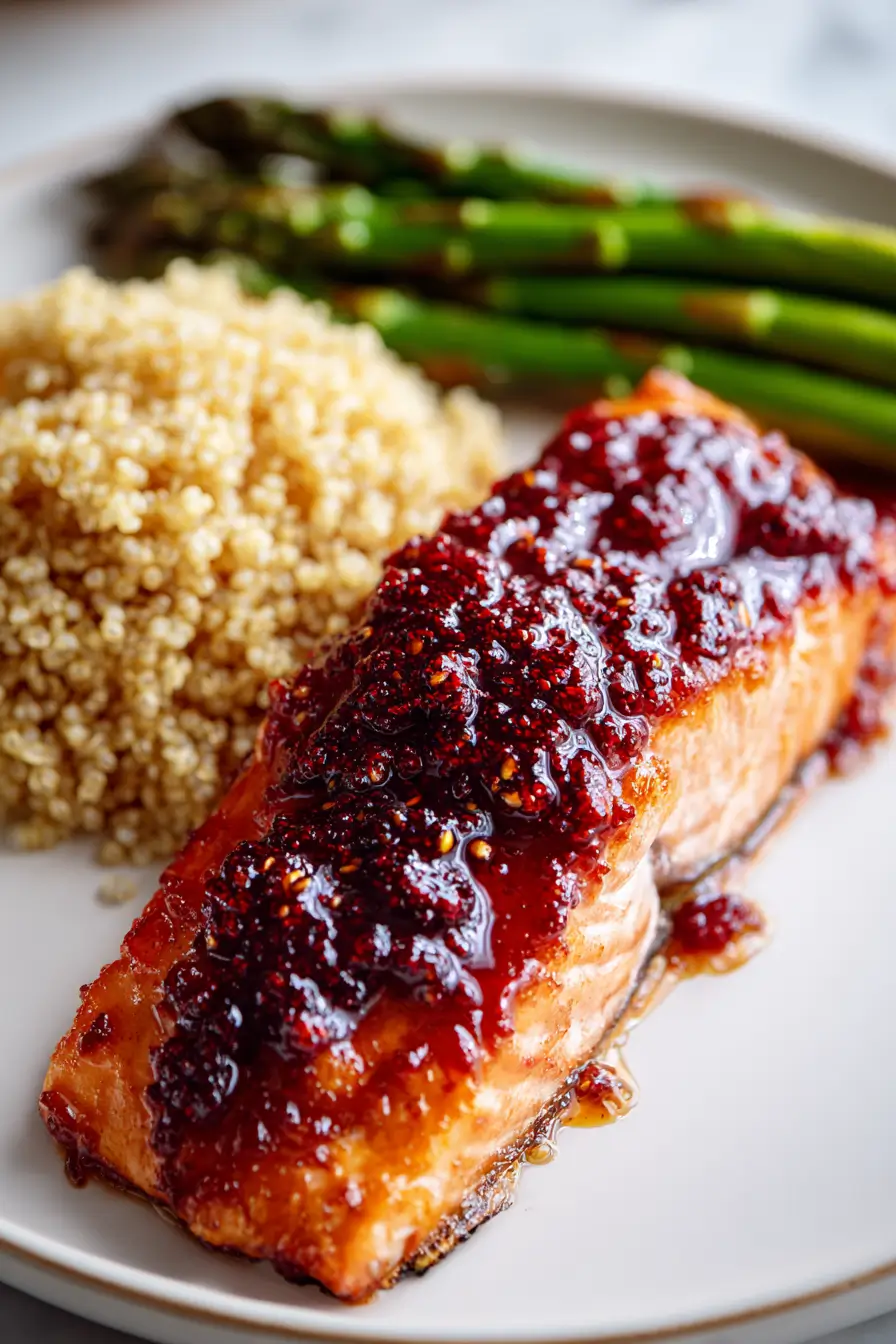Raspberry glazed salmon