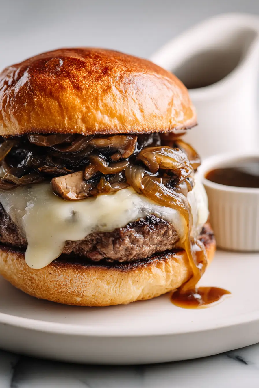 French dip burger mushroom