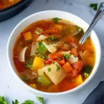 Colorful Weight Watchers Vegetable Soup in a Bowl