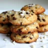 Coconut milk biscuits with chocolate chips, golden brown and topped with shredded coconut