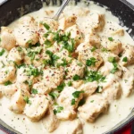 Keto Chicken Alfredo Creamy Low-Carb Skillet Dinner with Garlic and Herbs