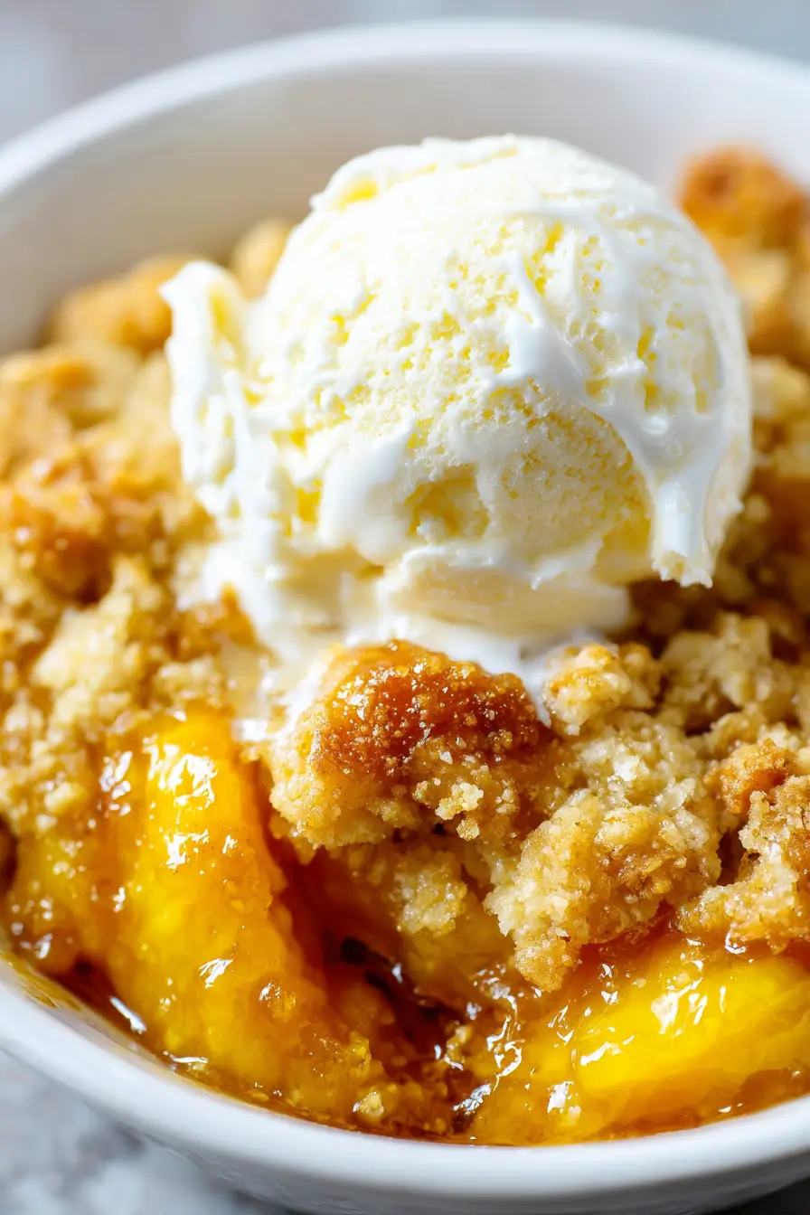Fresh peach dump cake