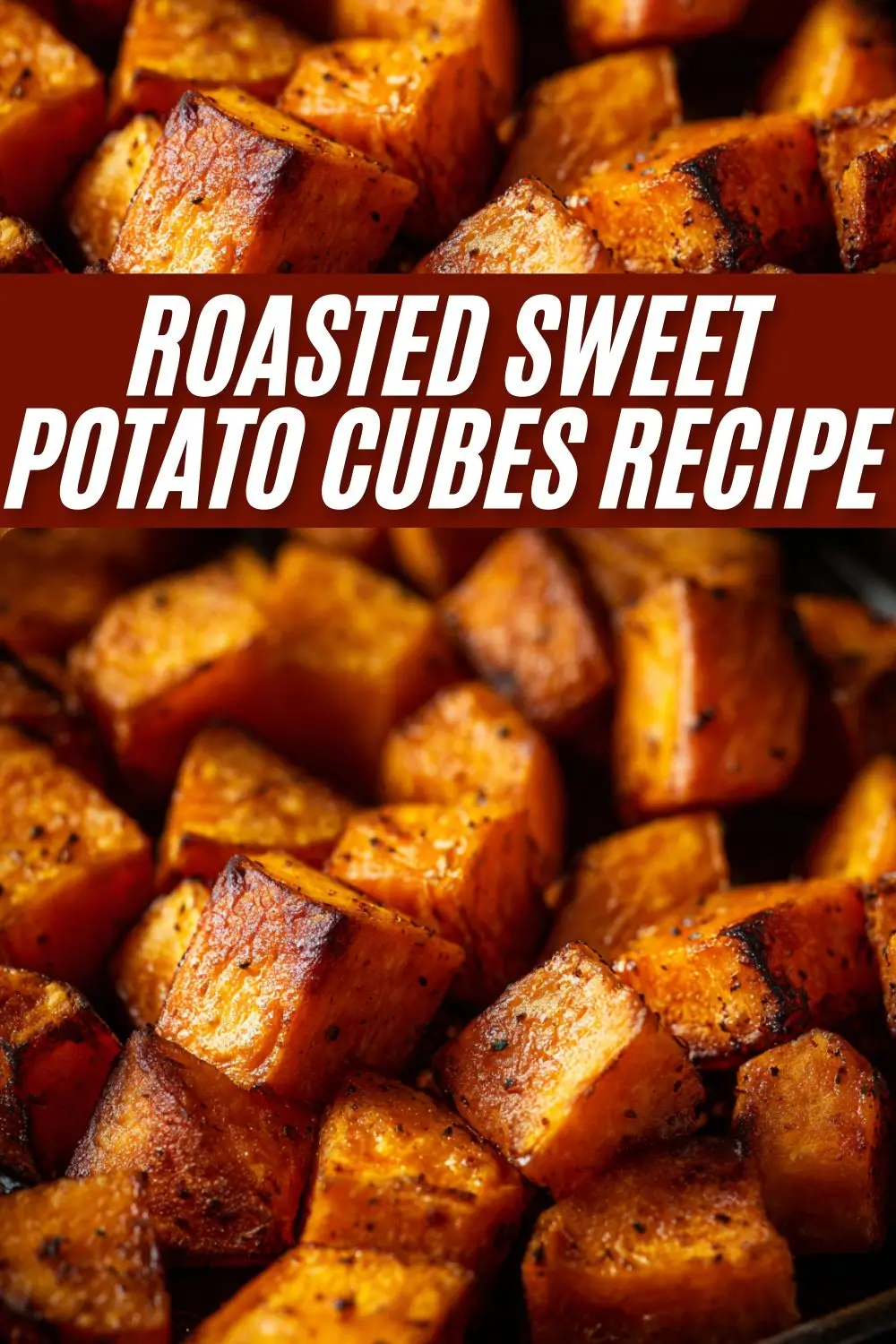 Crispy golden roasted sweet potato cubes seasoned with spices and baked to perfection