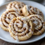 Soft swirl cookies with cinnamon-sugar filling and vanilla glaze.