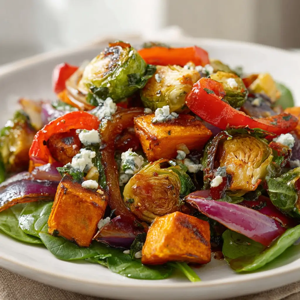 Apple arugula salad with feta, pomegranate, avocado, pecans, and vinaigrette