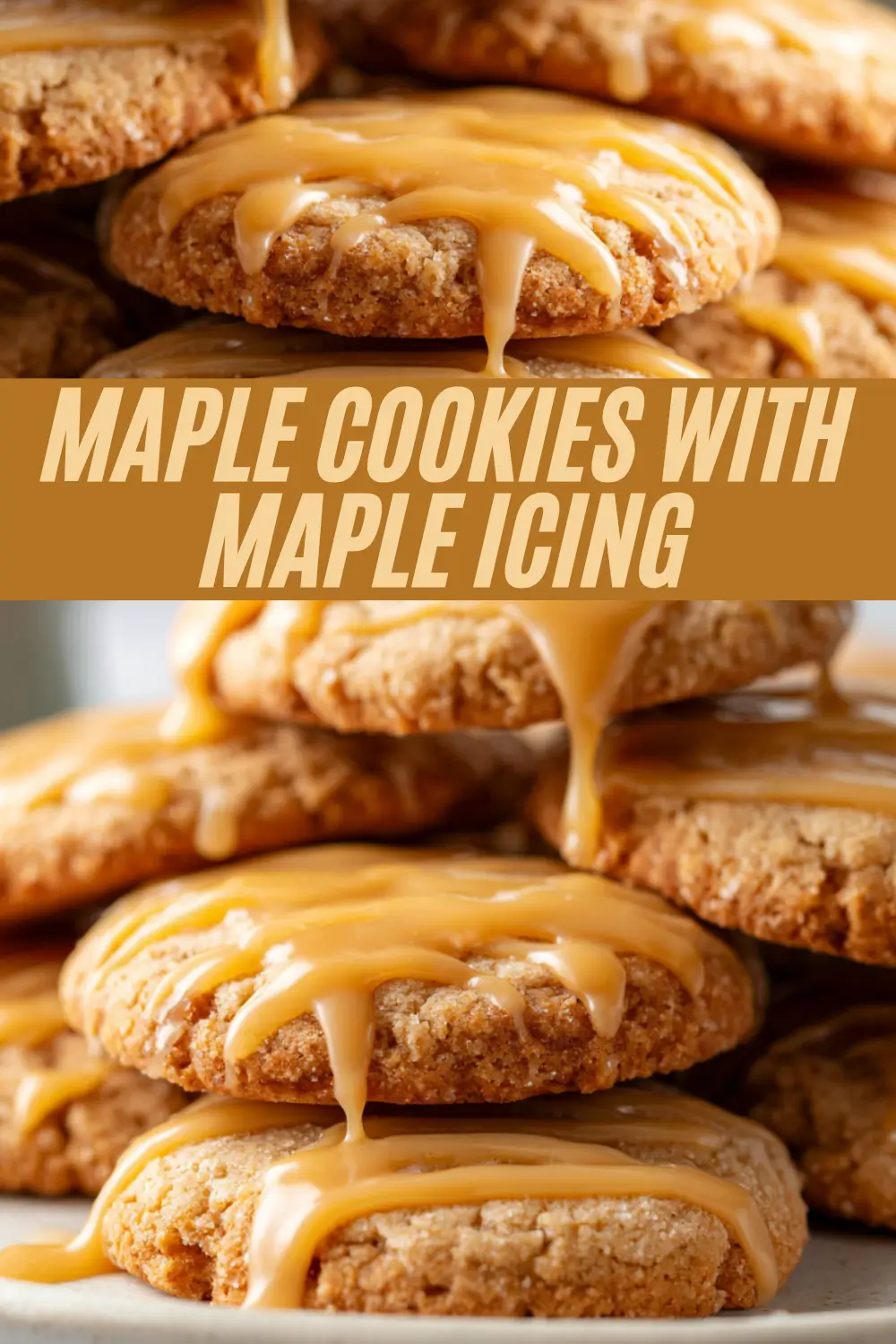 Chewy maple cookies topped with a rich maple icing drizzle for classic fall flavor.
