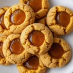 Pumpkin pie thumbprint cookies with pumpkin filling.