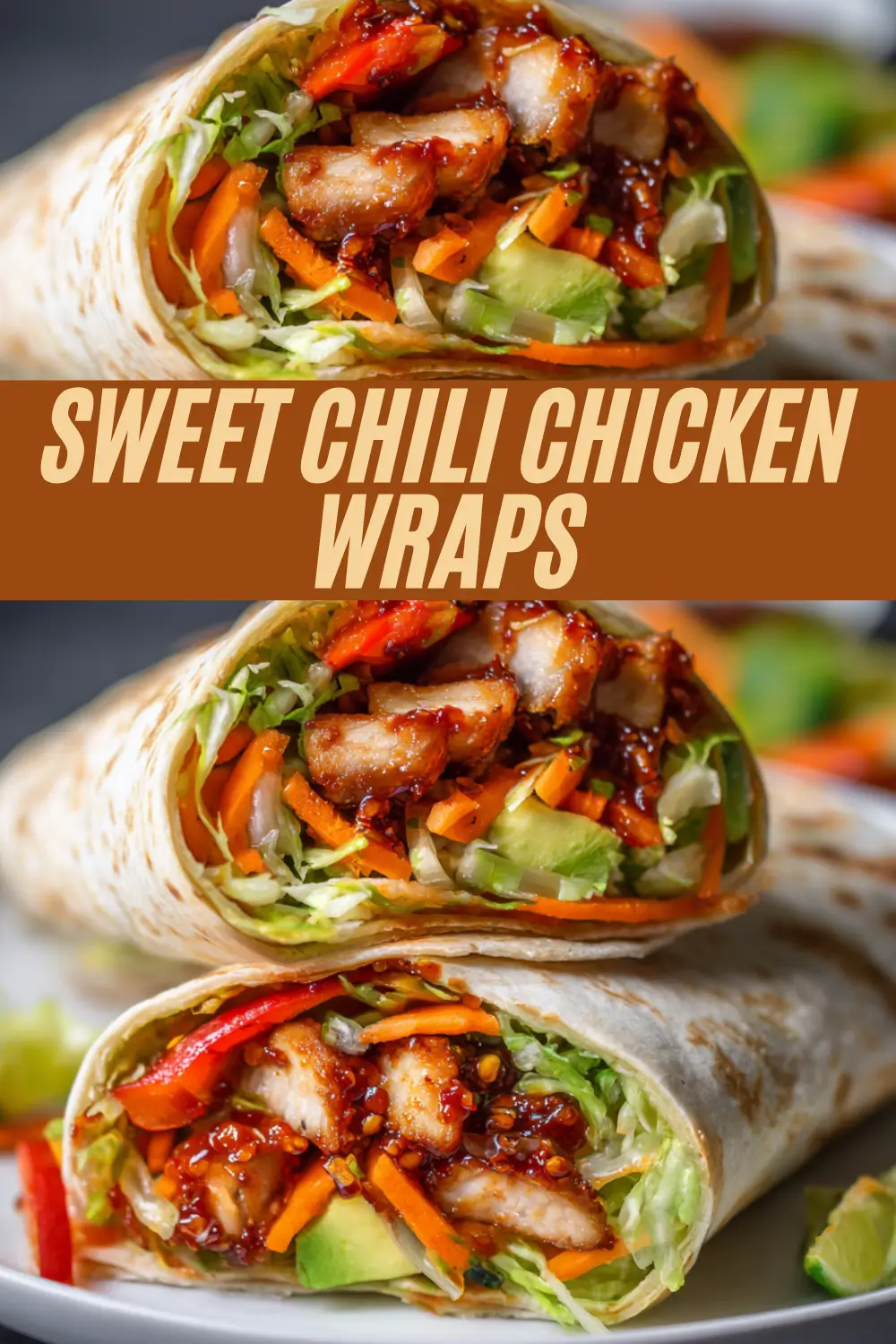 Sweet chili chicken wraps packed with crispy chicken, fresh veggies, and tangy sauce