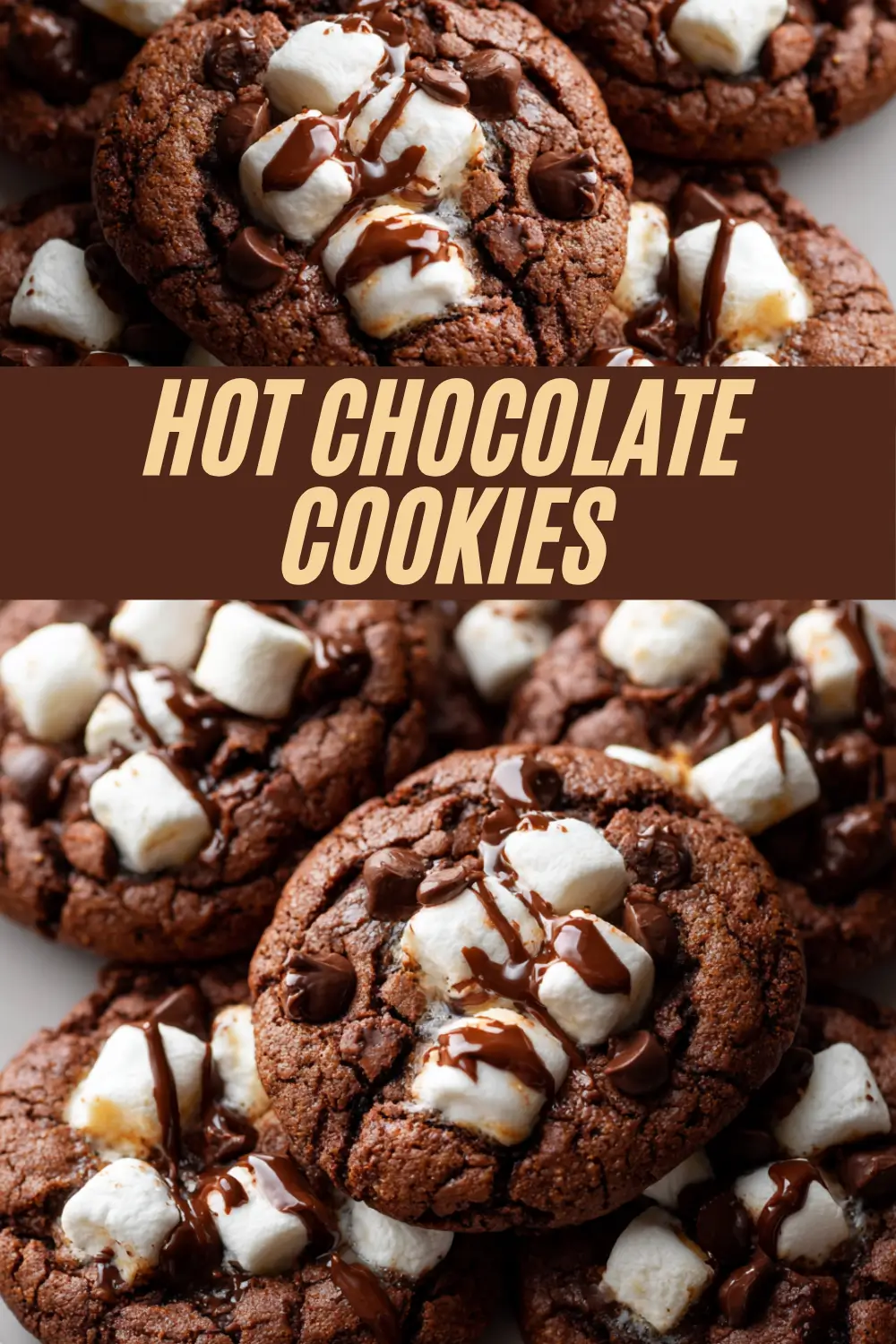 Chocolate cookies with melted chocolate chips and toasted marshmallows on top.