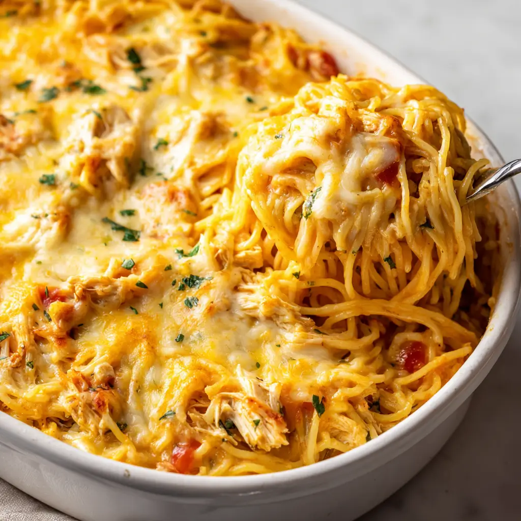 A set of food images showcasing a variety of blogger recipes: a savory Crab Rangoon Dip, a cheesy Chicken Spaghetti Bake, a buttery Shrimp Scampi, a sweet Peach Cobbler French Toast Bake, and a healthy Cabbage Soup.