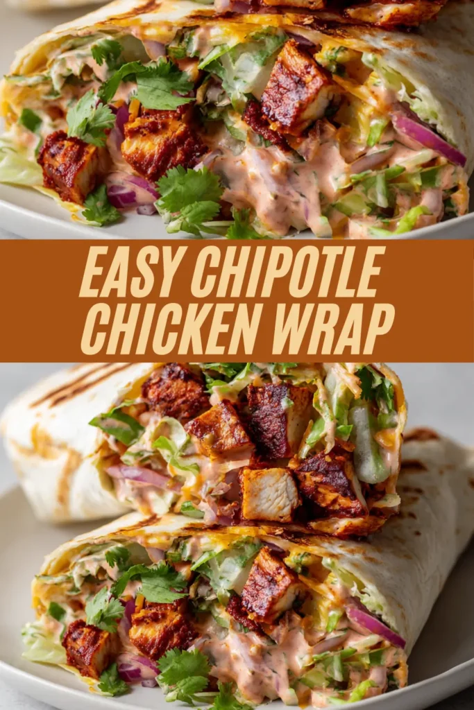 Griddled tortilla stuffed with smoky chipotle chicken, lettuce, red onion, cilantro, and creamy chipotle sauce.
