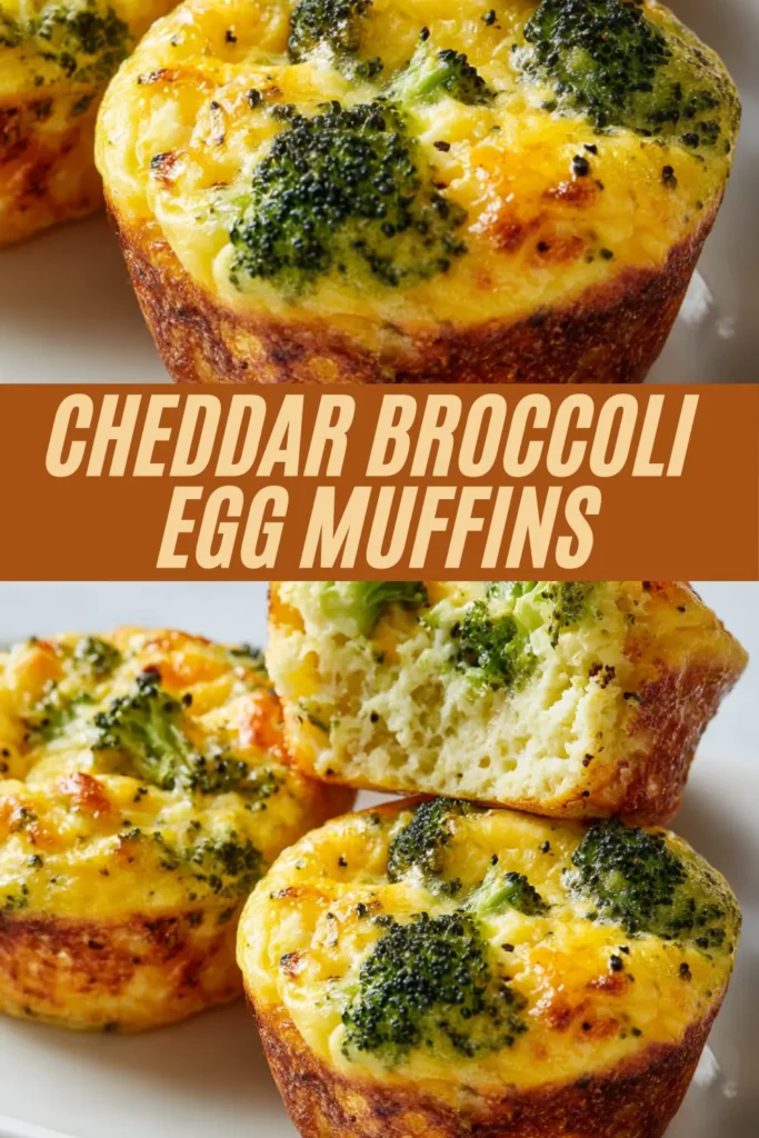 cheddar broccoli egg muffins golden cheesy bite taken CHEDDAR BROCCOLI EGG MUFFINS overlay.