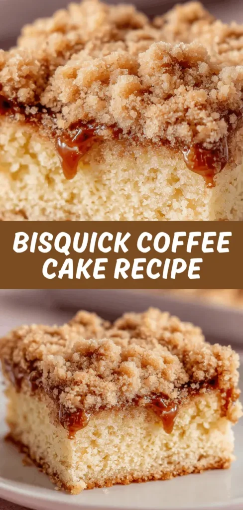 Bisquick coffee cake slice with tender yellow cake, gooey cinnamon swirl, and thick buttery crumb topping.