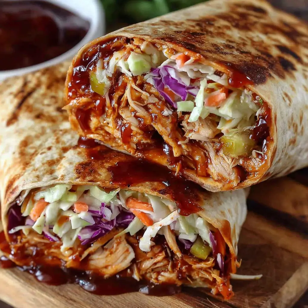 Easy BBQ Rotisserie Chicken Wraps with Slaw