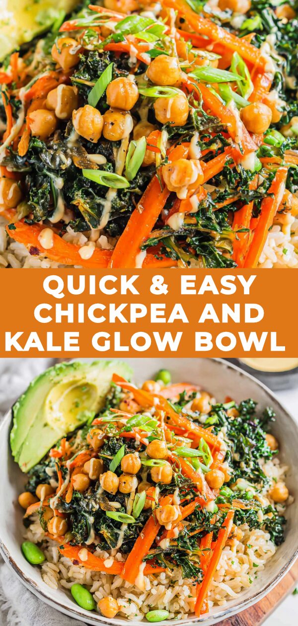 A vibrant bowl showcases a colorful mix of chickpeas, kale, and other ingredients, representing the satisfying essence of a healthy meal.
