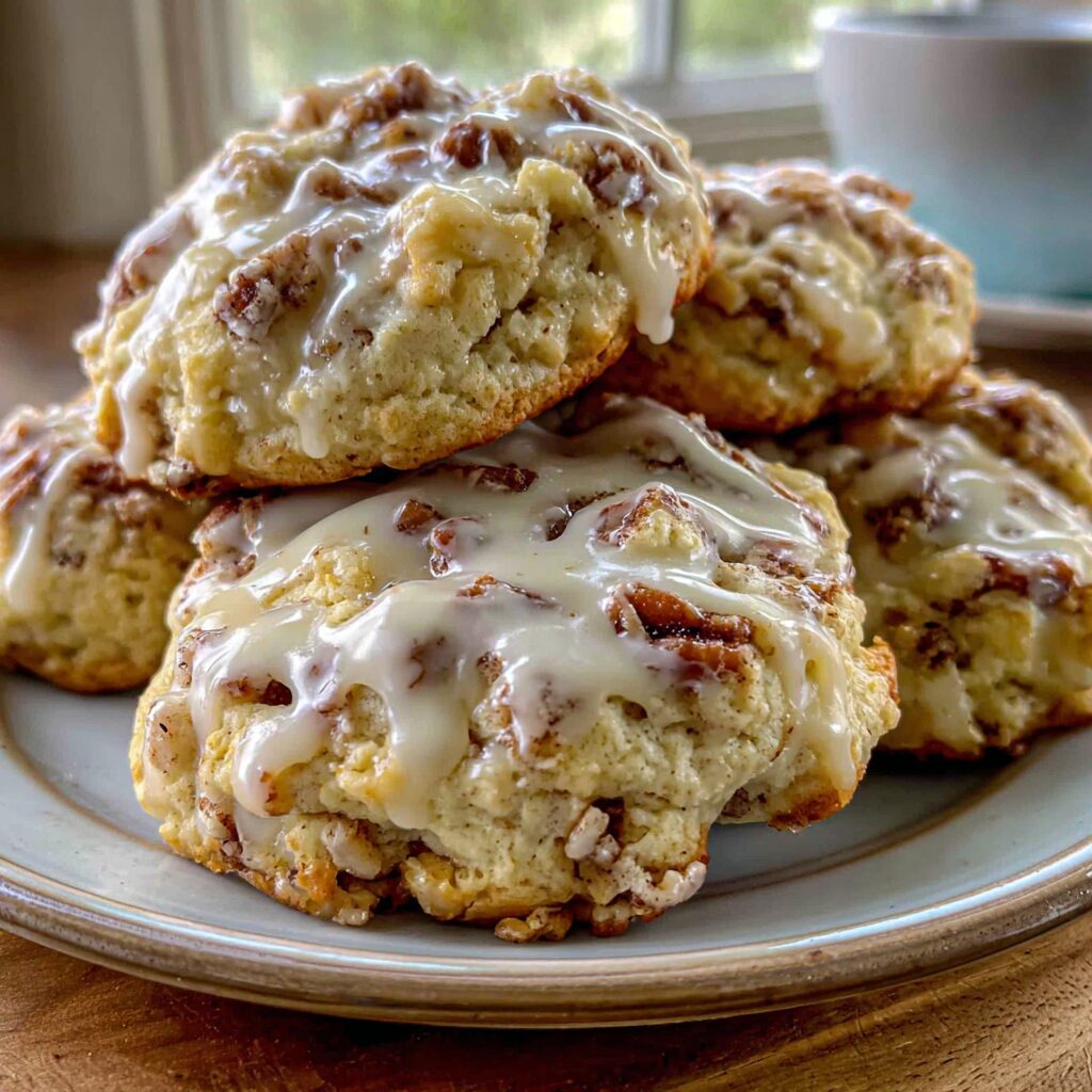 Soft-baked breakfast cookies, swirled with cinnamon and featuring cottage cheese, offer a delightful morning treat.
