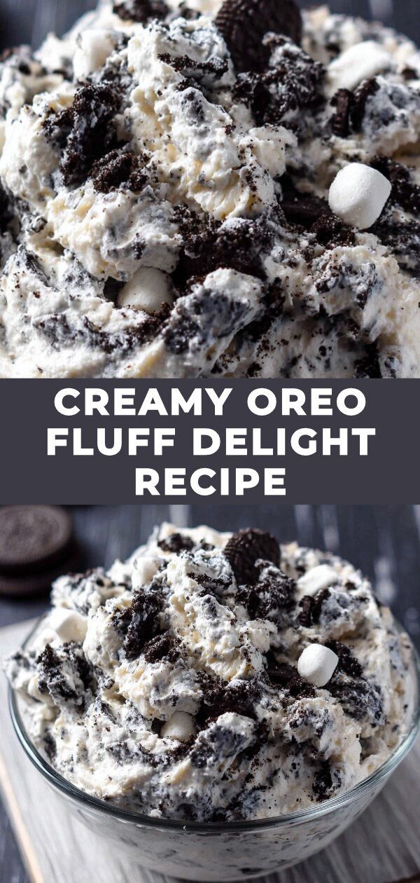 A fluffy cloud of Oreo-studded cream promises a sweet, spoonable indulgence.