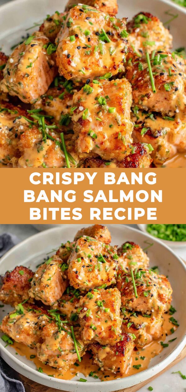 Golden, perfectly-cooked salmon bites, drizzled with a creamy, vibrant sauce, promise a burst of savory delight.