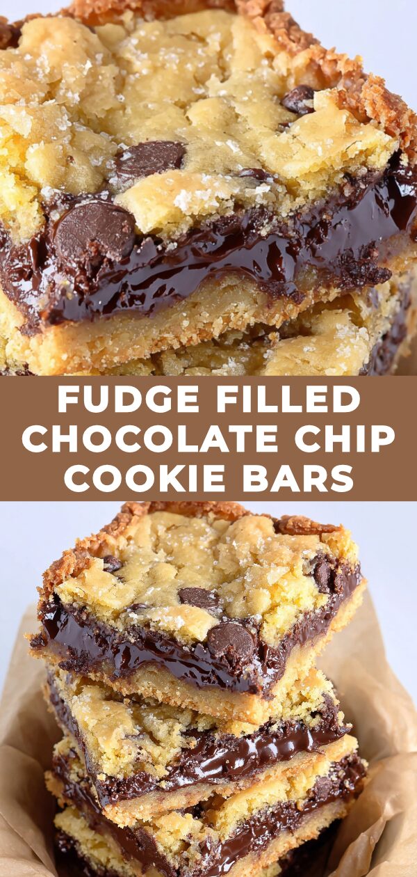 A gooey, chocolatey landscape of fudge and cookie crumbles awaits in these decadent bars.