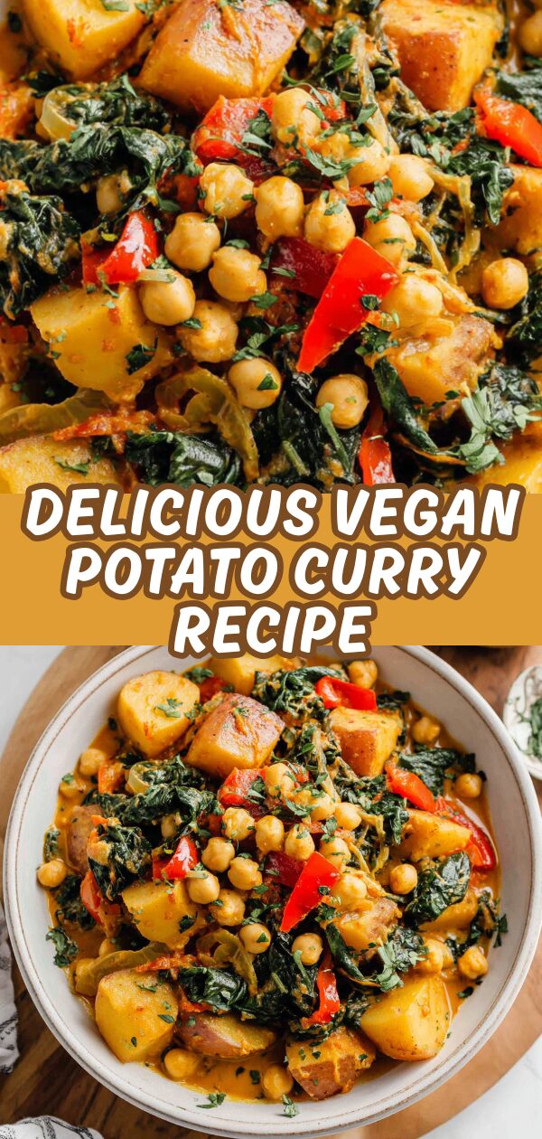 A vibrant bowl of creamy vegan potato curry, garnished with fresh cilantro, promises a flavorful and satisfying meal.
