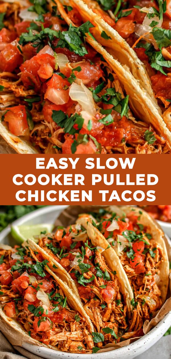 Tender, shredded chicken piled high in tortillas promises a flavorful and effortless taco night with this slow cooker recipe.