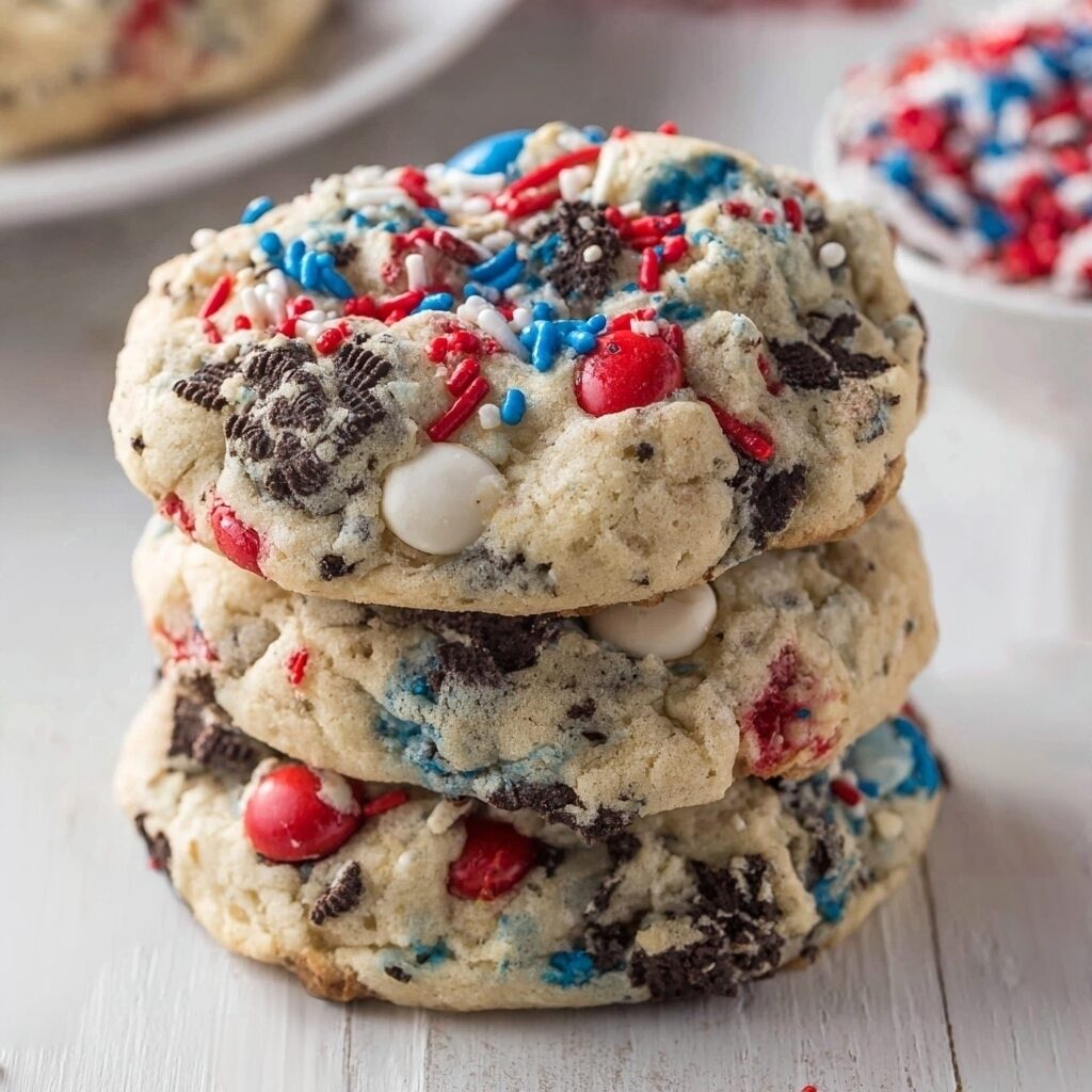 Stars and stripes burst into edible glory atop delicious sugar cookies, celebrating Independence Day.
