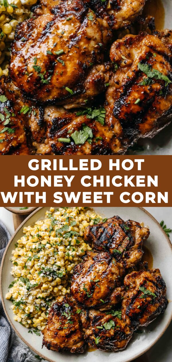 Golden grilled chicken glistens, contrasted by a vibrant sweet corn salad, hinting at a perfect summer bite.