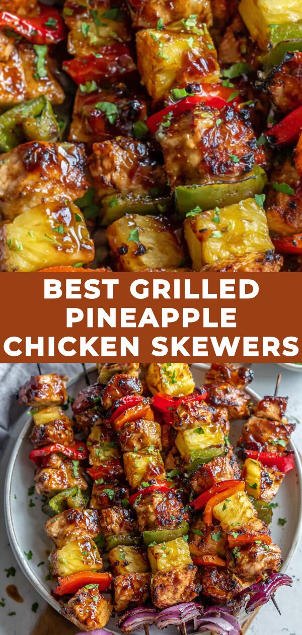 Golden, glistening chicken and pineapple chunks mingle on skewers, promising a sweet and savory summer feast.