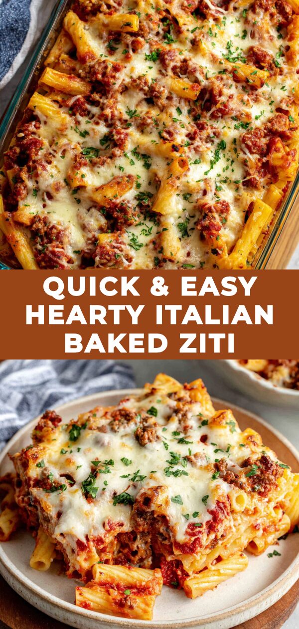 A bubbling casserole of ziti, rich with sauce and cheese, promises a comforting and flavorful Italian feast.