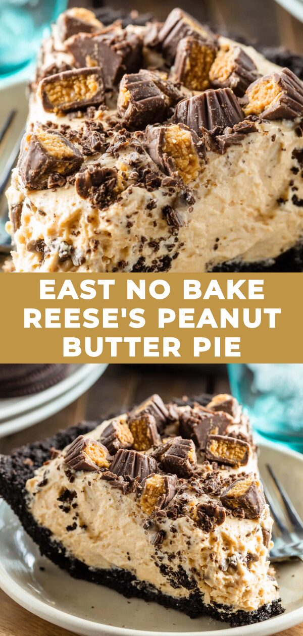 A decadent, no-bake Reese's Peanut Butter Pie promises a delightful symphony of peanut butter and chocolate flavors in every slice.