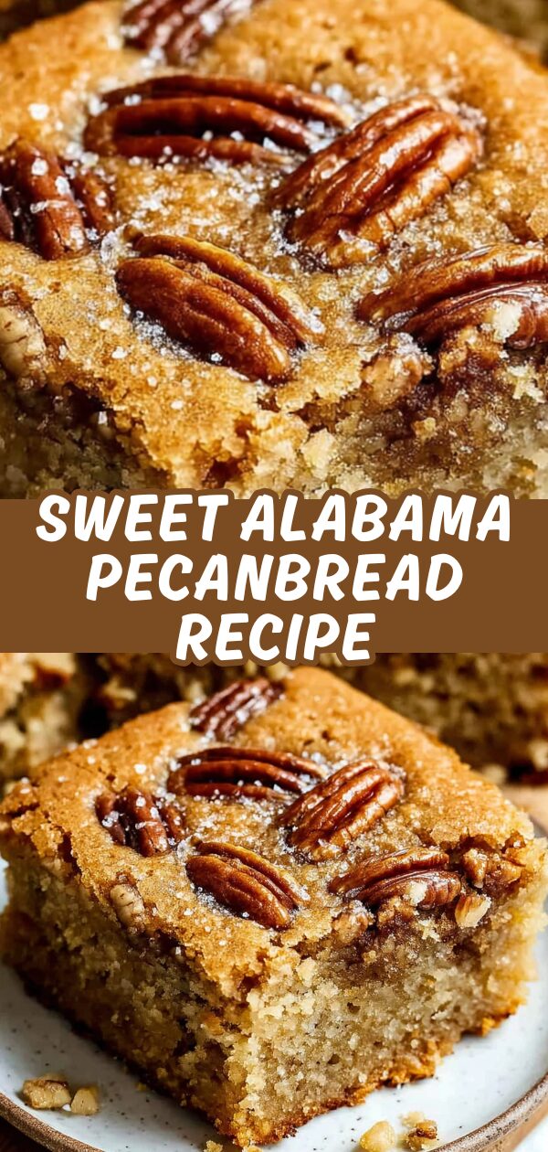 Golden-brown slices of Sweet Alabama Pecanbread tempt with a nutty, sugary aroma.