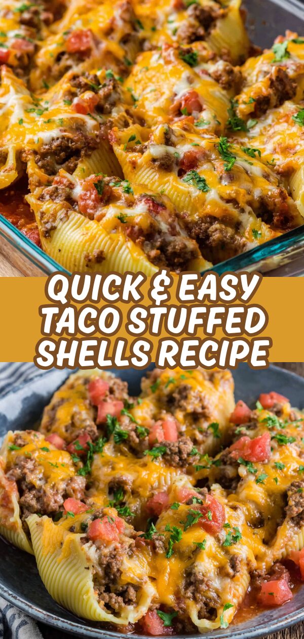 Large pasta shells overflow with a savory, spiced filling, topped with cheese and ready to bake into a comforting dish.