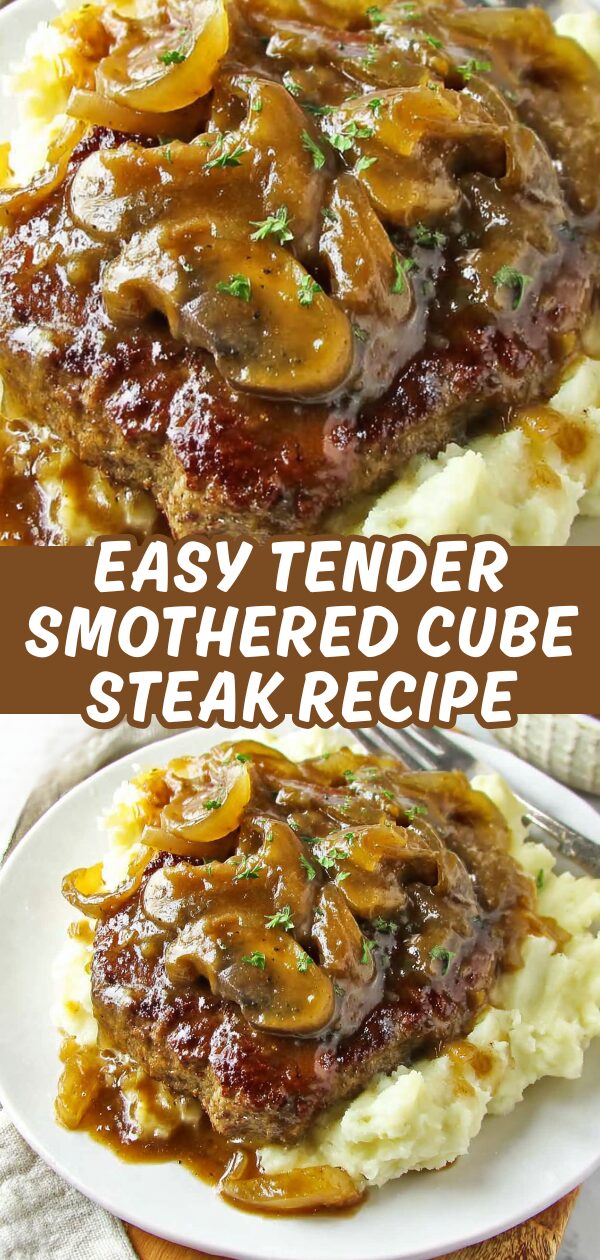 Golden-brown cube steak, generously draped in savory gravy, practically melts on the plate, promising a comfort food embrace.