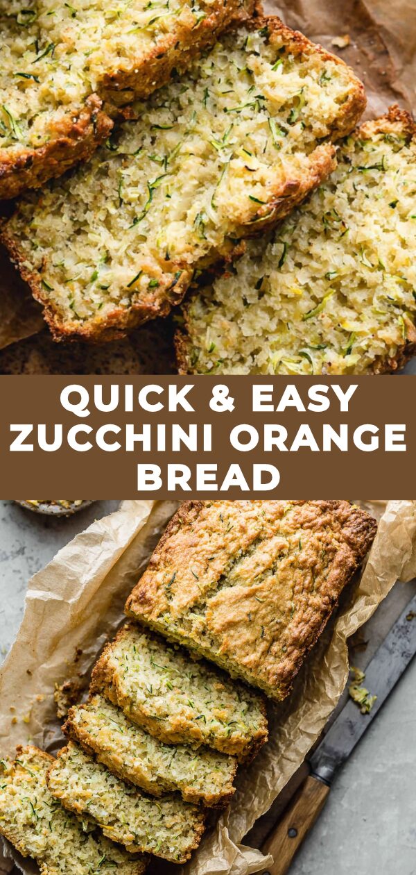 A rustic loaf of zucchini orange bread, speckled with golden crust, promises a flavorful bite.