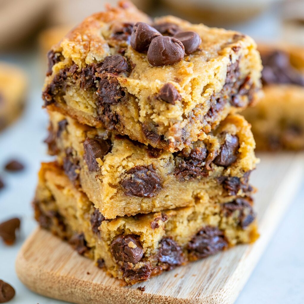 Deliciously chewy bars packed with peanut butter and chocolate chips.