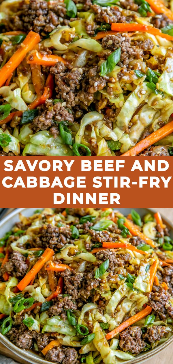 A steaming plate of beef and cabbage stir-fry, seasoned with fragrant spices, is ready to be served.