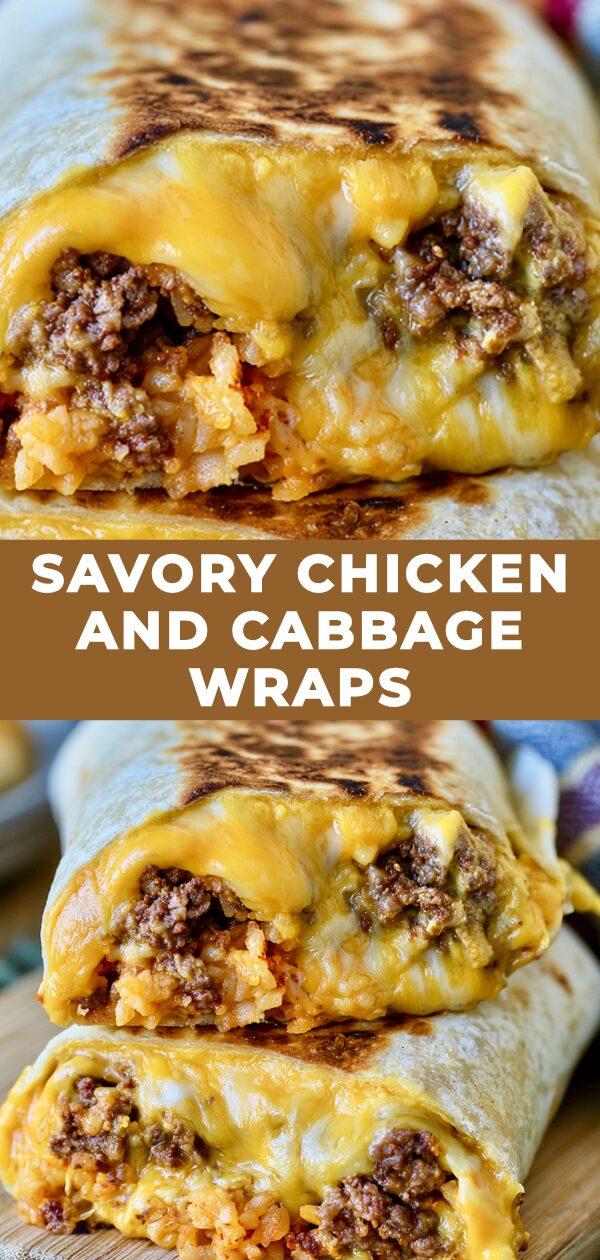 Image 2: Sliced savory chicken and crunchy cabbage are nestled in soft wraps arranged neatly on a platter.