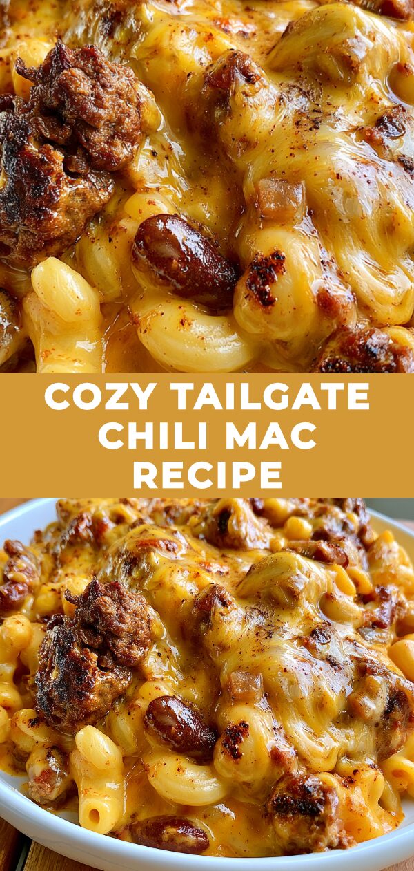 A hearty bowl brimming with chili and macaroni, topped with cheese and a sprig of parsley.