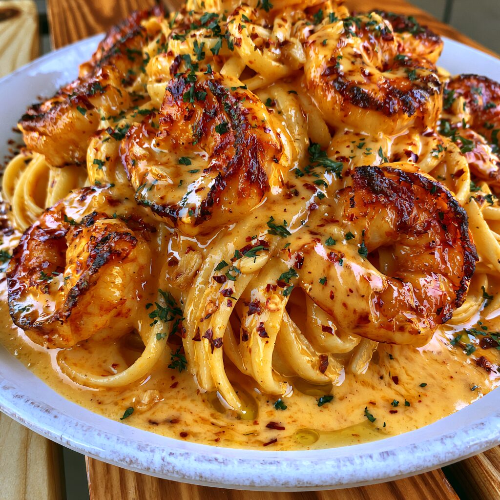 Succulent shrimp and al dente linguine tossed in a bright, garlicky lemon butter sauce.