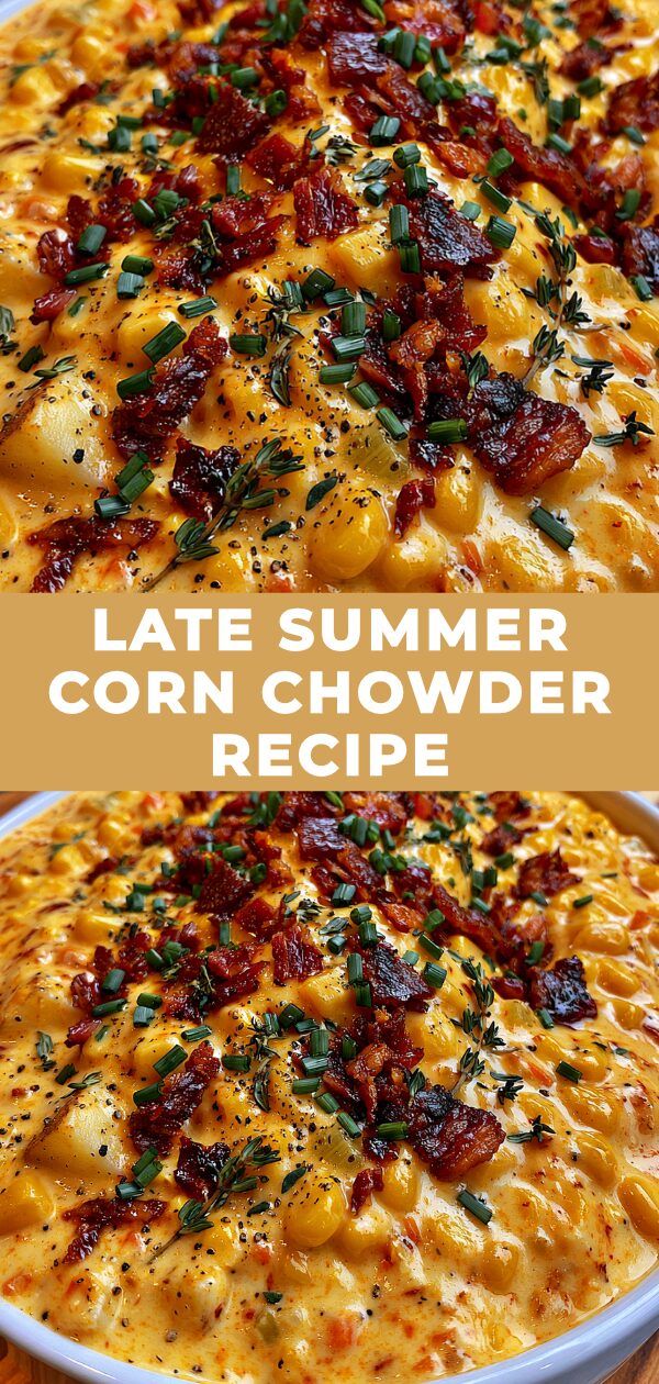 A comforting bowl of creamy corn chowder, brimming with fresh summer corn and herbs, ready to be enjoyed.