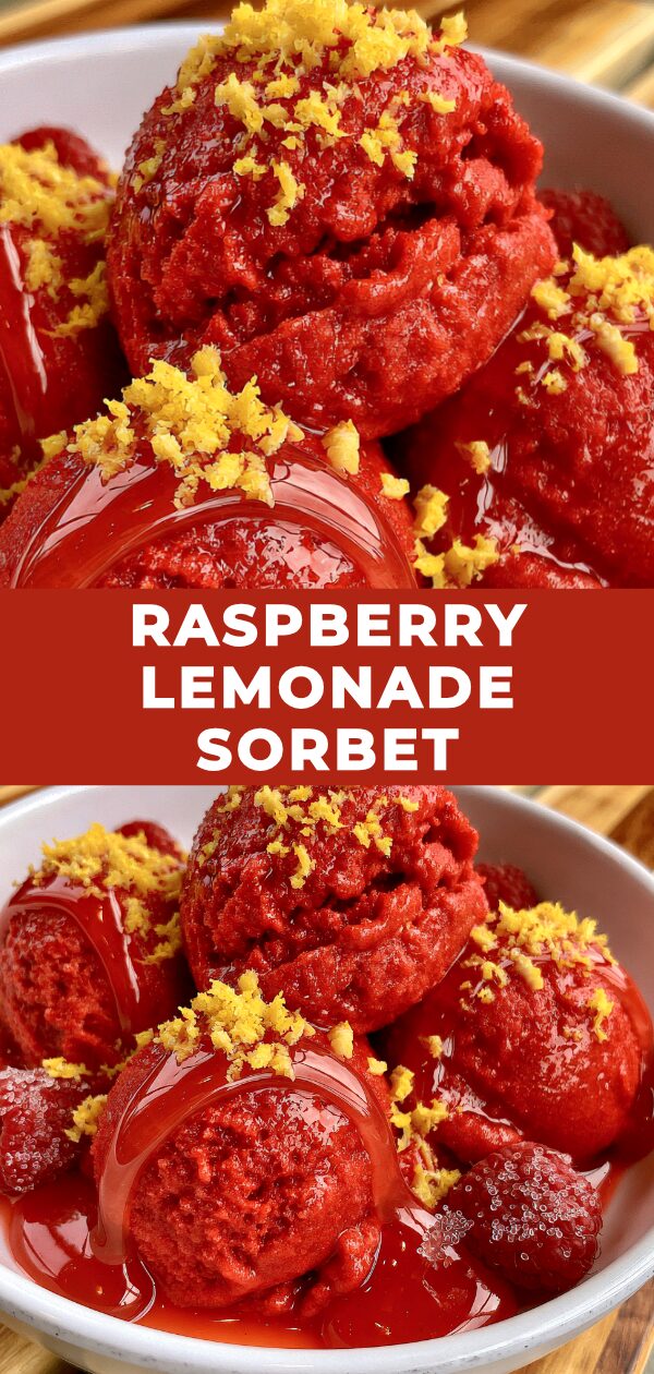 A vibrant swirl of pink and yellow sorbet, topped with a sprig of mint and a fresh raspberry, evokes a cool and tangy summer treat.