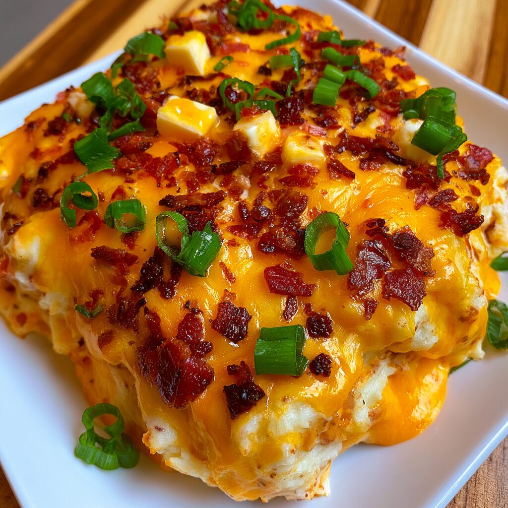 Cheesy Bacon Mashed Potato Casserole Recipe