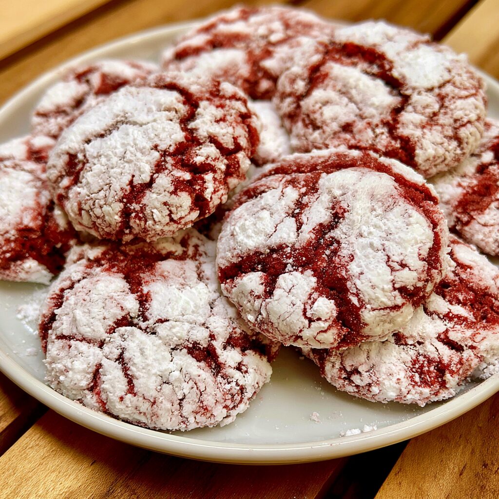 Chewy Red Velvet Crinkle Cookies
