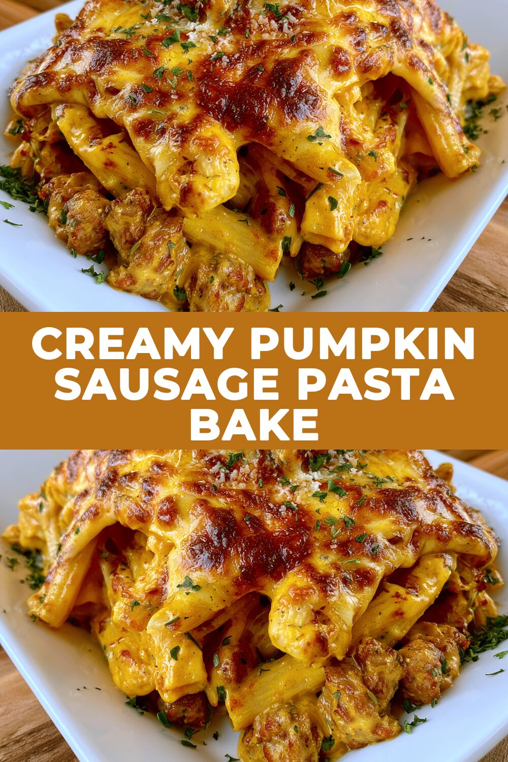 Creamy Pumpkin Sausage Pasta Bake Recipe