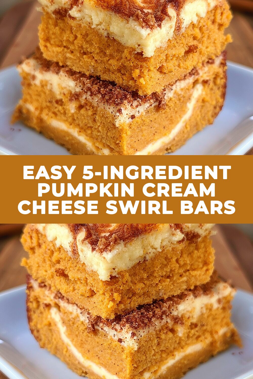 Easy 5-Ingredient Pumpkin Cream Cheese Swirl Bars Recipe