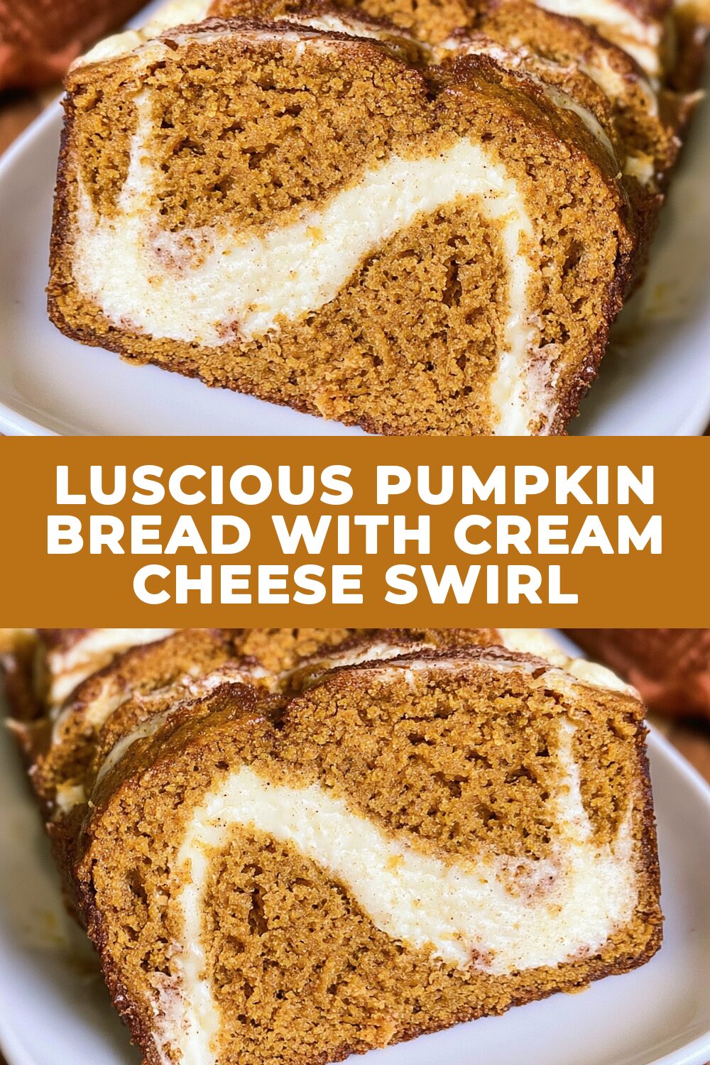 Luscious Pumpkin Bread with Cream Cheese Swirl Recipe