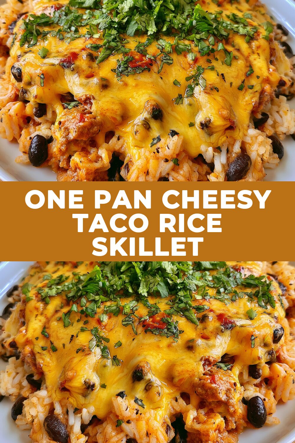 One Pan Cheesy Taco Rice Skillet Recipe