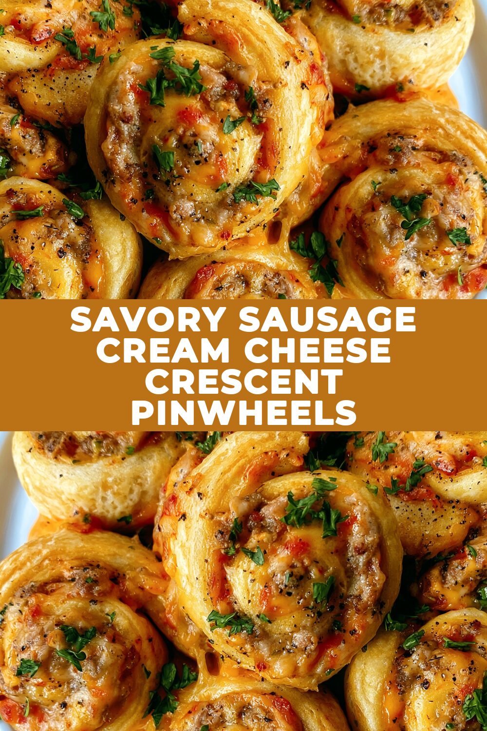 Savory Sausage Cream Cheese Crescent Pinwheels Recipe